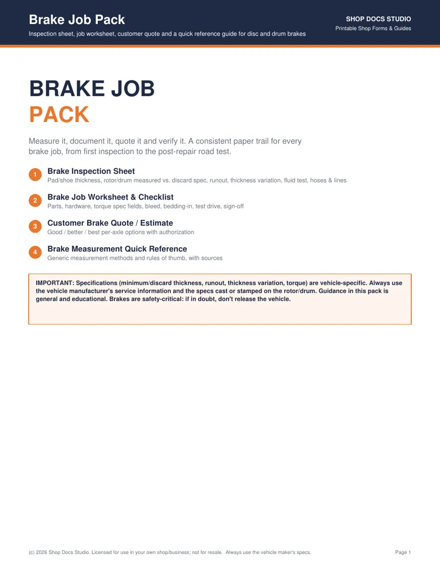 Brake Job Pack preview