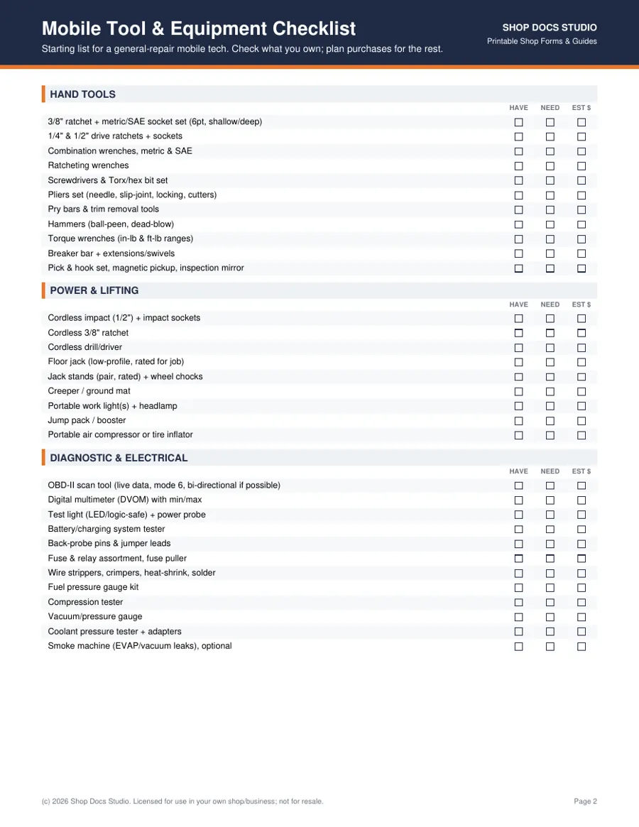Mobile Tech Starter Kit page preview